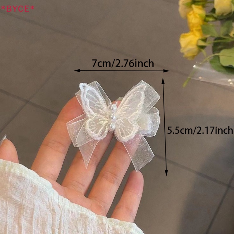 Bộ 2 Kẹp Tóc Nơ Phối Ren Màu Trắng Phong Cách Nhật Bản Đáng Yêu Cho Nữ Mới