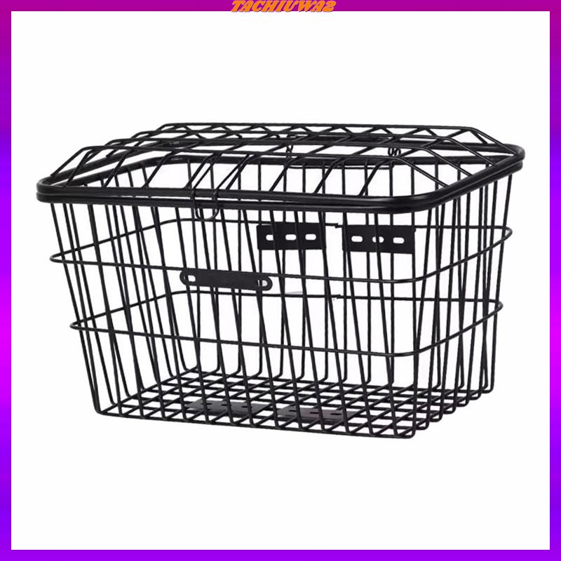 [Tachiuwa2] Giỏ Xe Đạp Dày Dễ Lắp Đặt Có Nắp Đậy