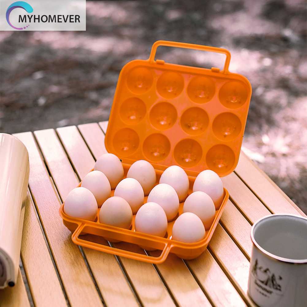 Hộp Đựng Trứng 12 Ngăn Bằng Nhựa Tiện Dụng Mang Theo Du Lịch Cắm Trại