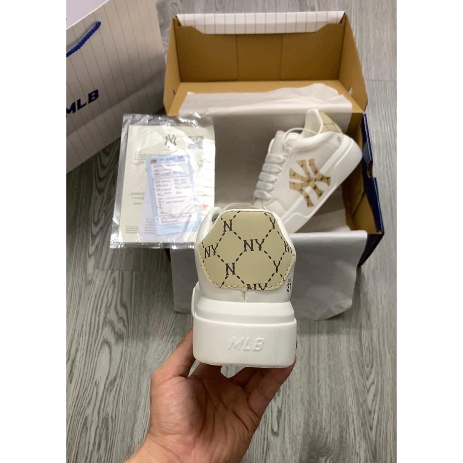 Giày MLB MC Queen   in chữ NY họa tiết mới nhất 2022 D280, Giày MLB MCQ NY bản cao cấp tôn dáng full box bill