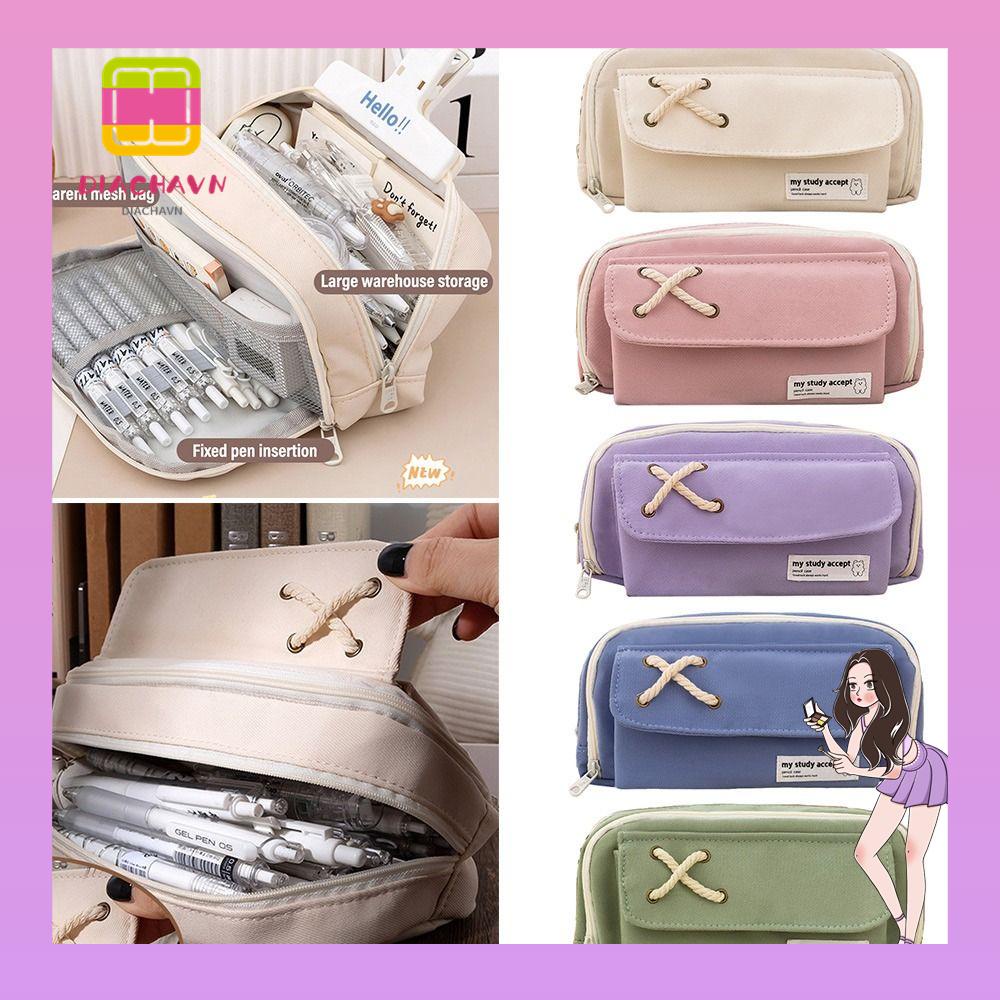 Túi Đựng Bút Bằng Vải Canvas Có Khóa Kéo Chất Lượng Cao Ốp