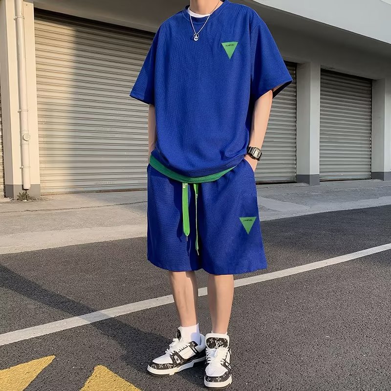 Bộ Đồ Thể Thao Áo Tay Ngắn Phối Quần Short Dáng Rộng Thời Trang Mùa Hè Cho Bé Trai