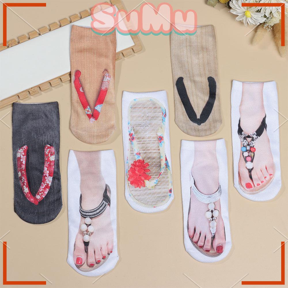 Vớ Cổ Thấp Mềm Mại In Họa Tiết Múa Ba Lê 3D Thoải Mái Cho Người Lớn