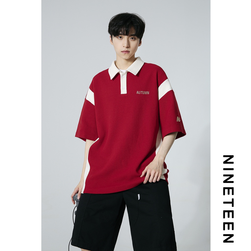 Áo Thun polo Tay Ngắn Dáng Rộng Phong Cách Thời Trang Đường Phố Mỹ Hàng Mới Dành Cho Nam Giới