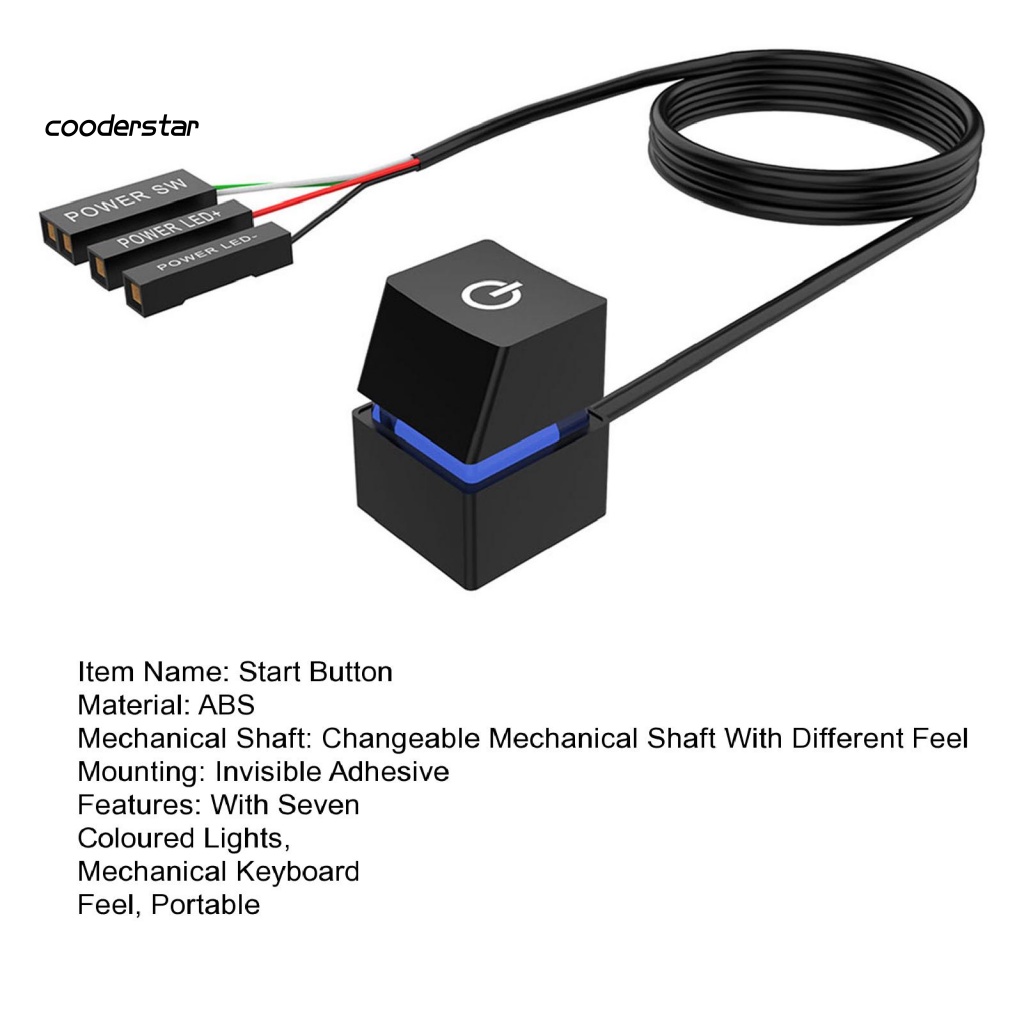 Công Tắc Nguồn Đèn Nhiều Màu Sắc Di Động Tiện Dụng Cho Máy Tính