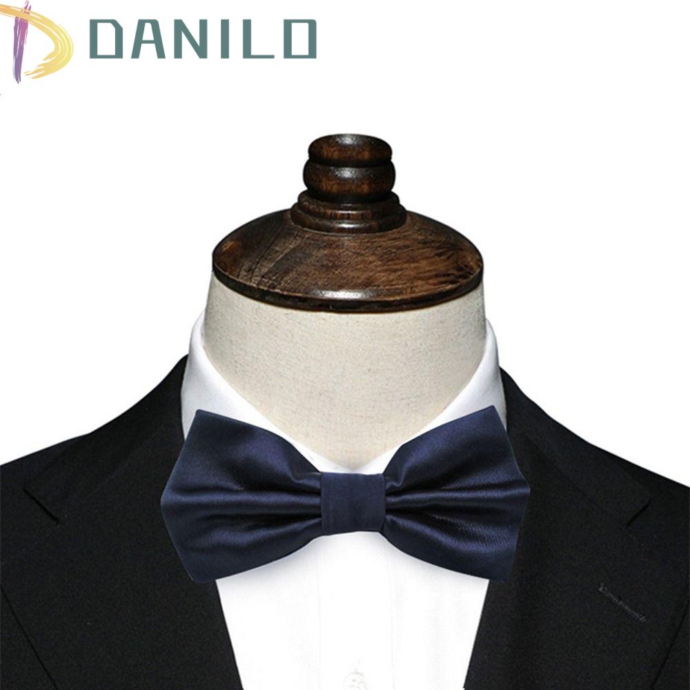 Cà Vạt Nơ Satin In Chữ Tiếng Anh Cổ Điển Có Thể Điều Chỉnh Cho Nam