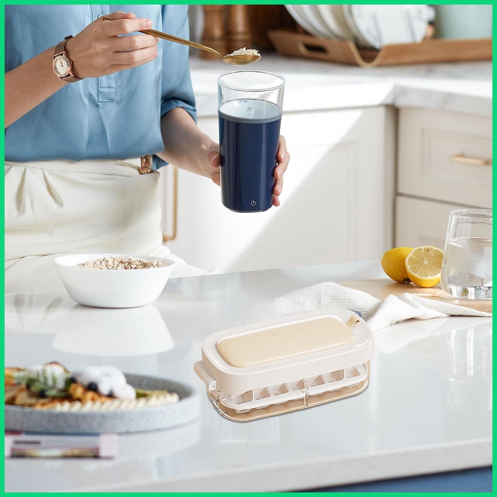 Khay Làm Đá Hai Tầng Có Nắp Dễ Dàng Sử Dụng Cho Jiwvnjiwvn