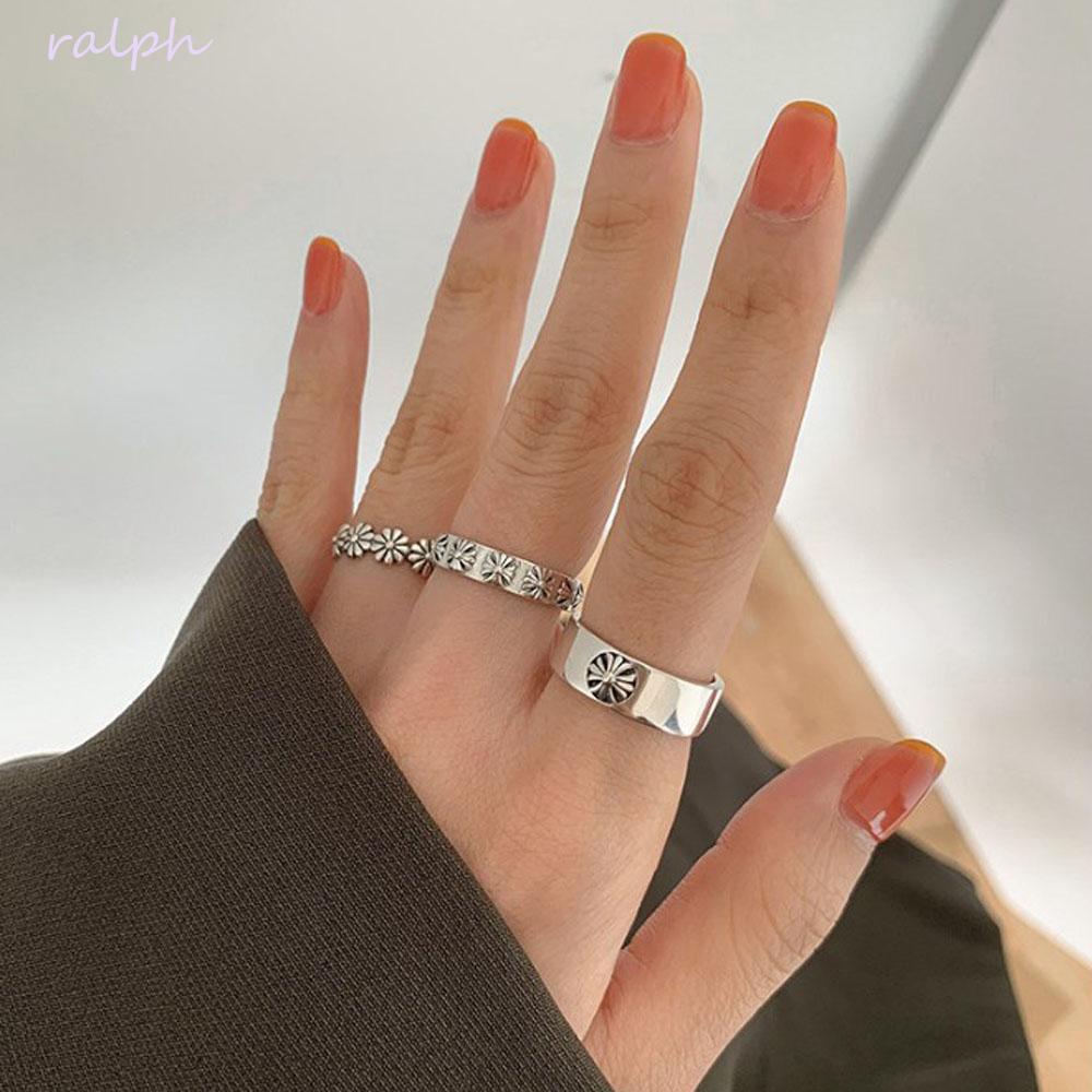Nhẫn Hoa Cúc RALPH Quà Tặng Mới Cổ Điển|Nhẫn Kim Loại Đơn Giản Có Thể Điều Chỉnh Kích Cỡ