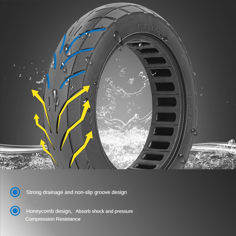 Lốp Xe Cao Su 10 Inch 10X2.125 Cho Xe Điện Ninebot F20 F25 F30 F40
