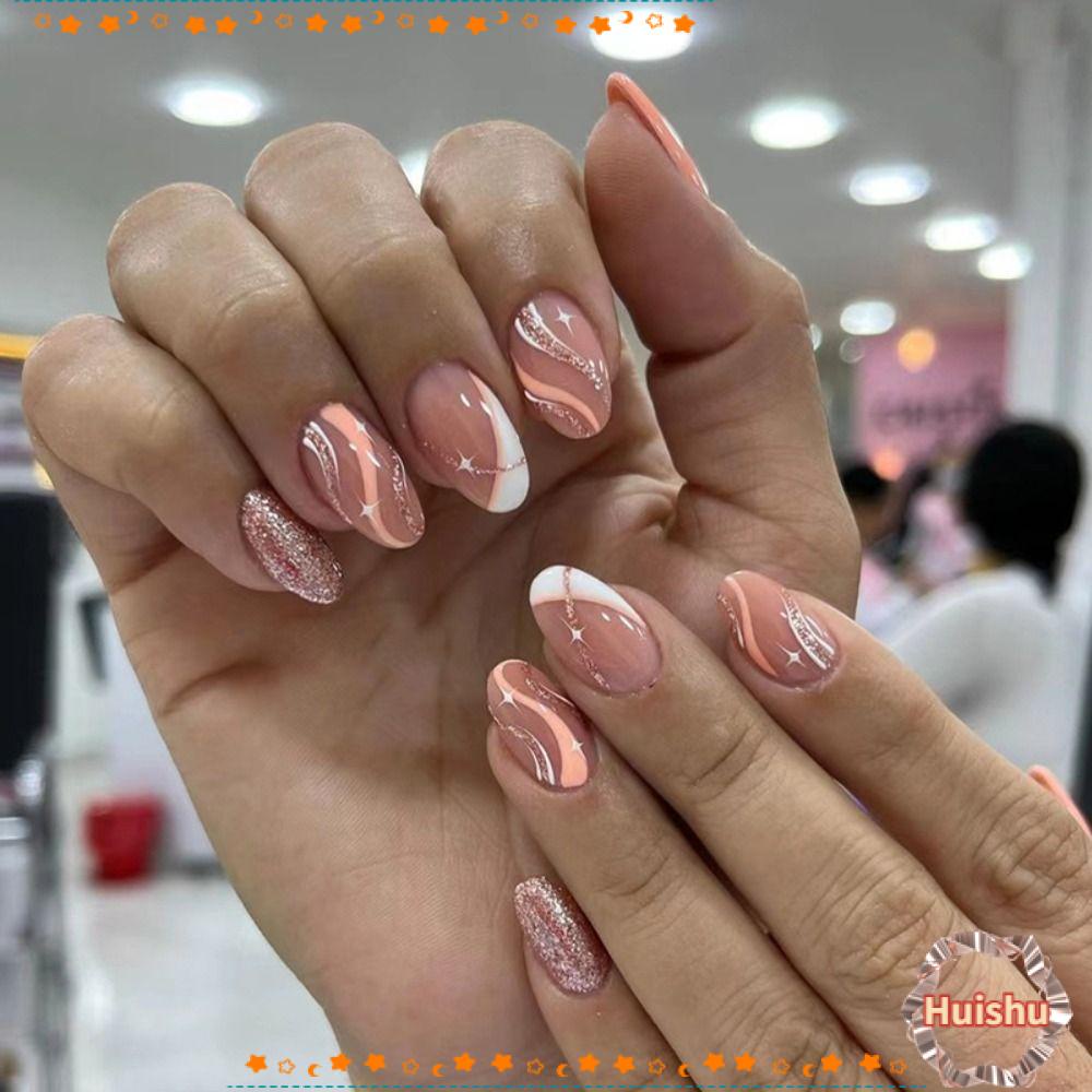 Set 24 Móng Tay Giả Dạng Nhấn Diy