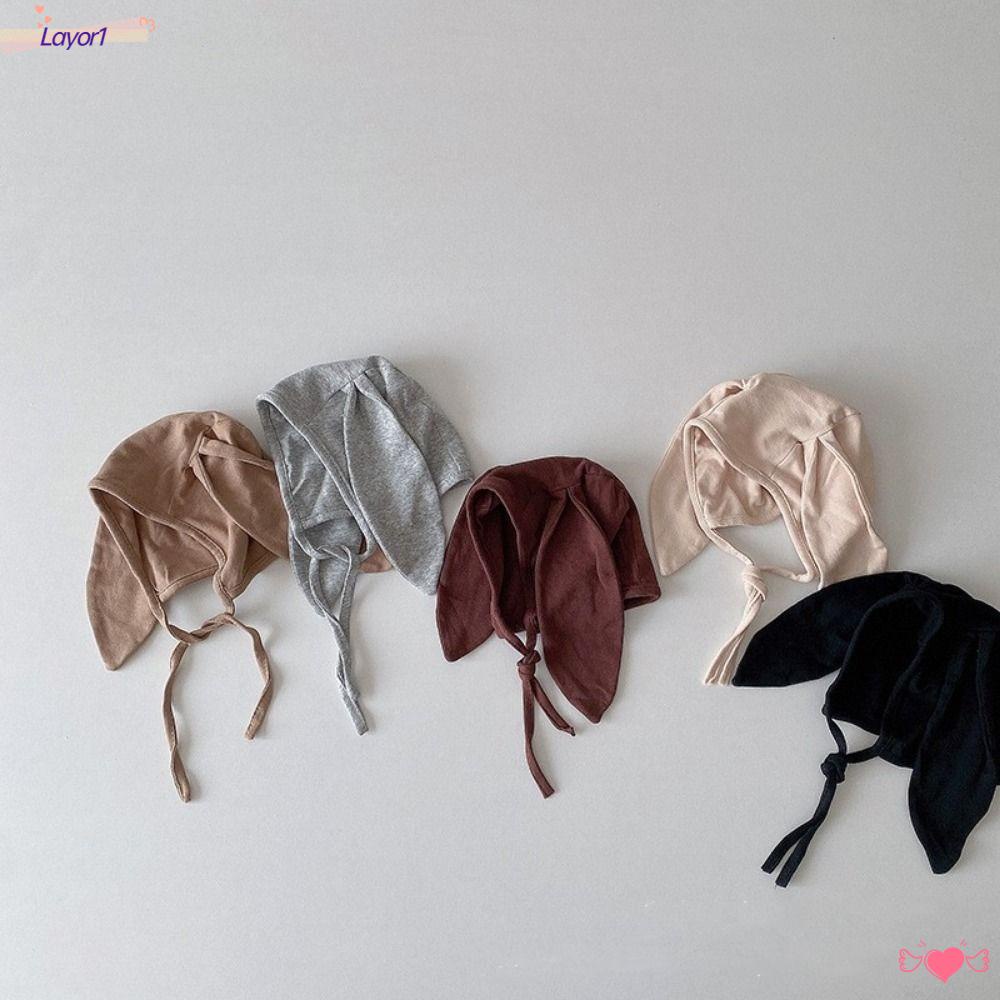 Layor1 Mũ Tai Thỏ Chất Liệu Cotton Mềm Mại Thời Trang Mùa Xuân Cho Bé