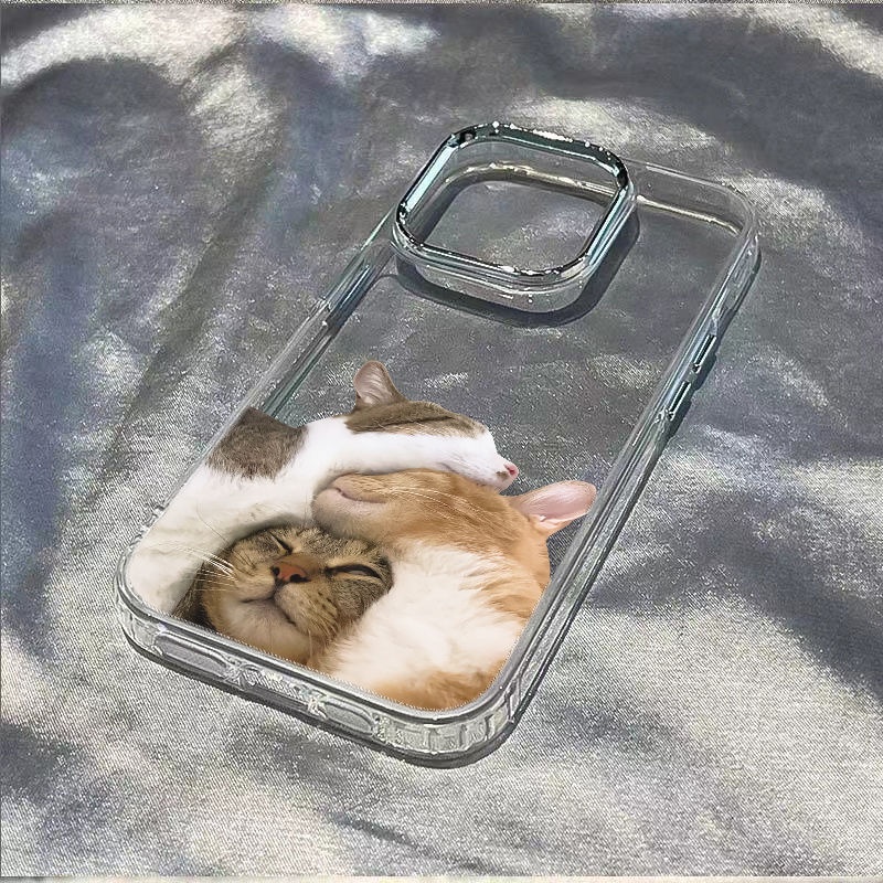 ✅Ốp Điện Thoại Dẻo Họa Tiết Hoạt Hình Chú Mèo Dễ Thương Chống Sốc Cho iPhone12plus7 / 13 14pro 11In 8