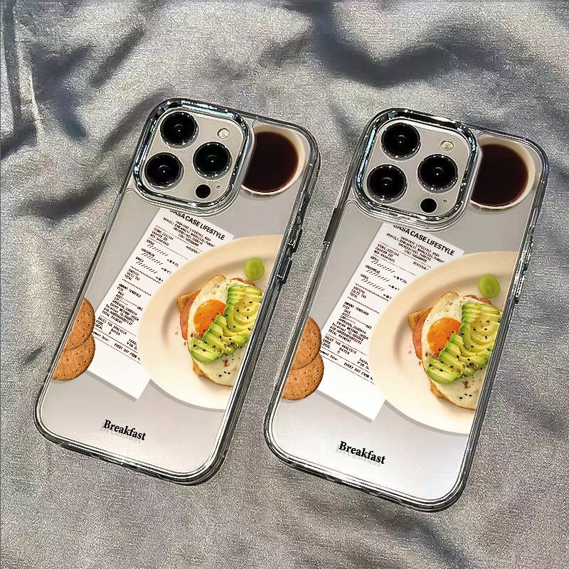 ✅Ốp Điện Thoại Mềm Chống Sốc Kiểu Dáng Đơn Giản Cho Iphone 7 8 11 14Pro Plus max 1213 Bữa Sáng / P8AP