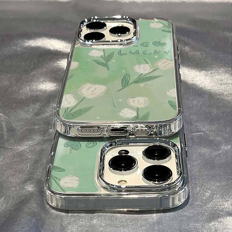 ✅Ốp Điện Thoại Dẻo Họa Tiết Hoa Tulip Đơn Giản Chống Sốc Cho Iphone11 127 8 14pro 13 7NIV Max11