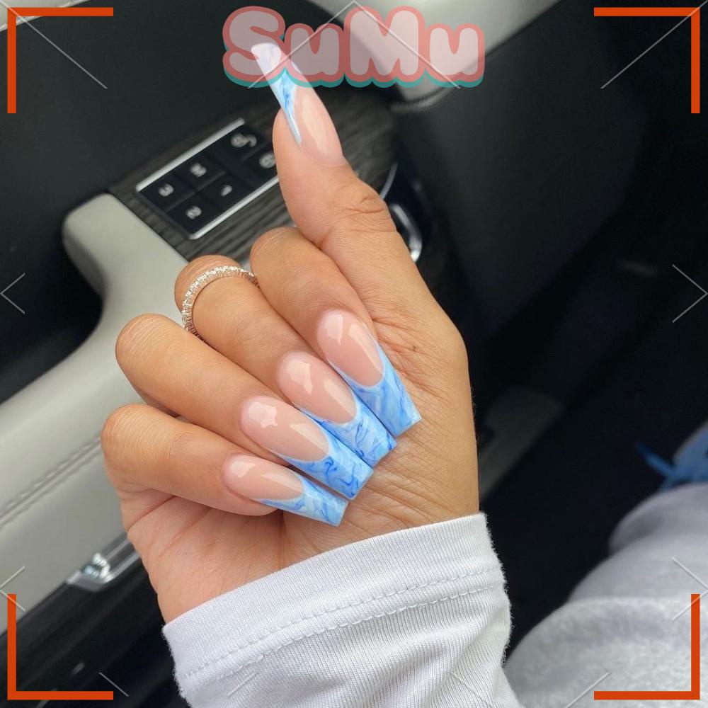 Hộp 24 Móng Tay Giả Che Phủ Toàn Diện Kiểu Pháp