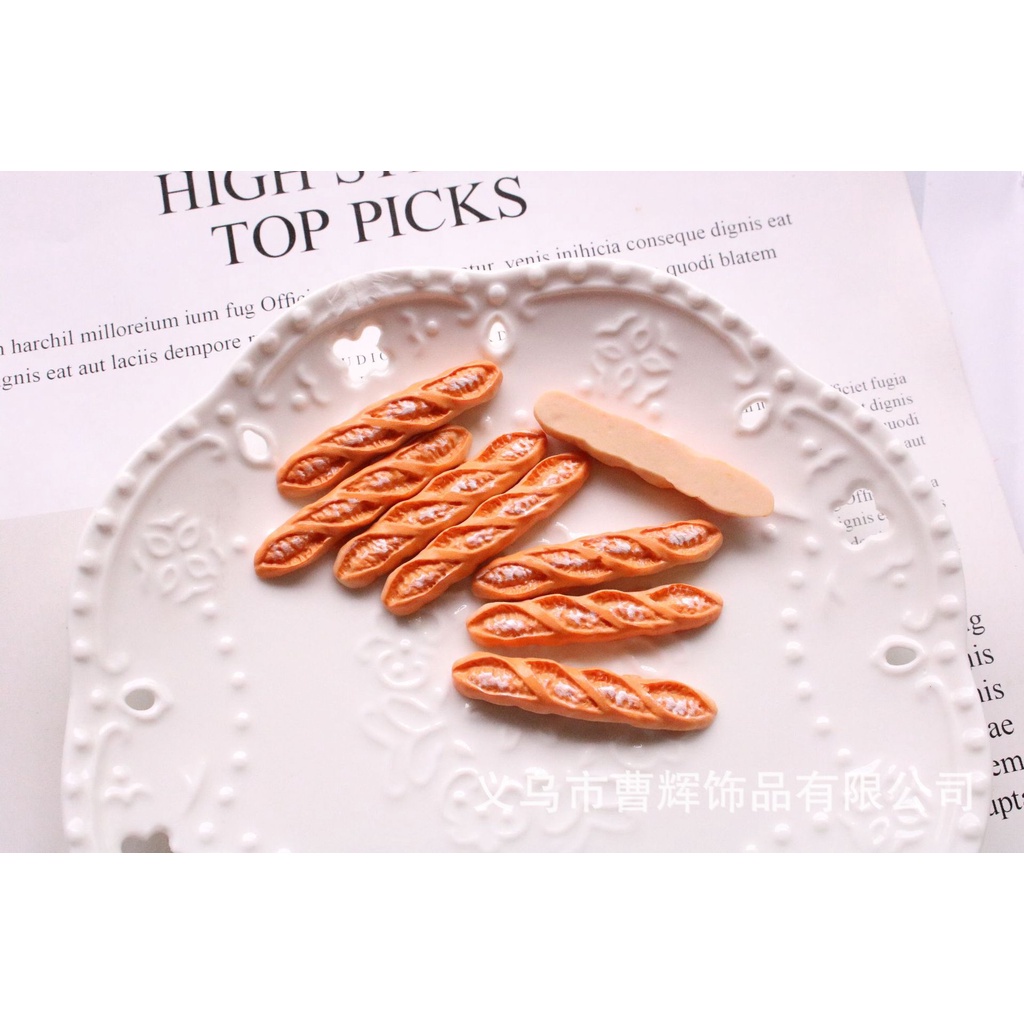 Mô hình Bánh mì phụ kiện trang trí charm slime mini | Mini House