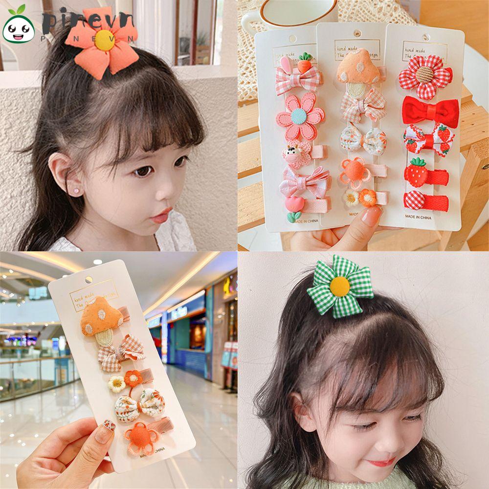 Set 5 Kẹp Tóc Hình Hoa Dễ Thương Cho Bé Gái