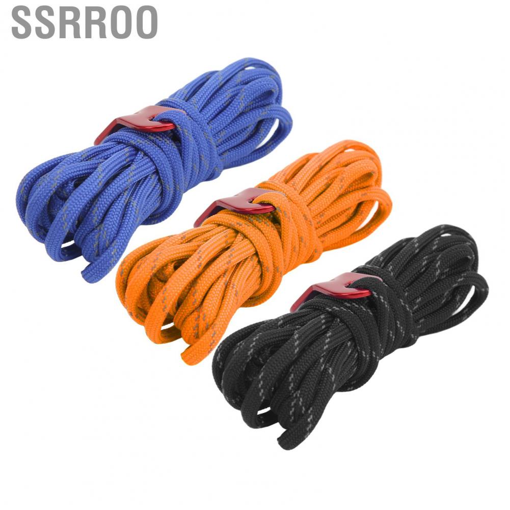 Ssrroo Camping Rope  Vibrant Colors Sturdy Reusable Windproof Reflective Guyline Tent Rope Polyester Silk  for Camping