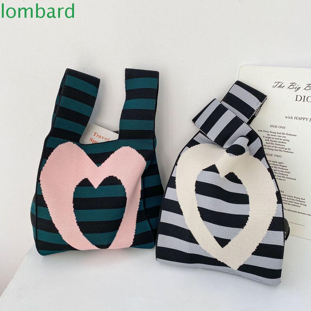Lombard Túi Đựng Điện Thoại / Chìa Khóa / Mỹ Phẩm Đan Len Co Giãn Mini Kẻ Sọc Ca Rô Dễ Thương Cho Bạn Gái
