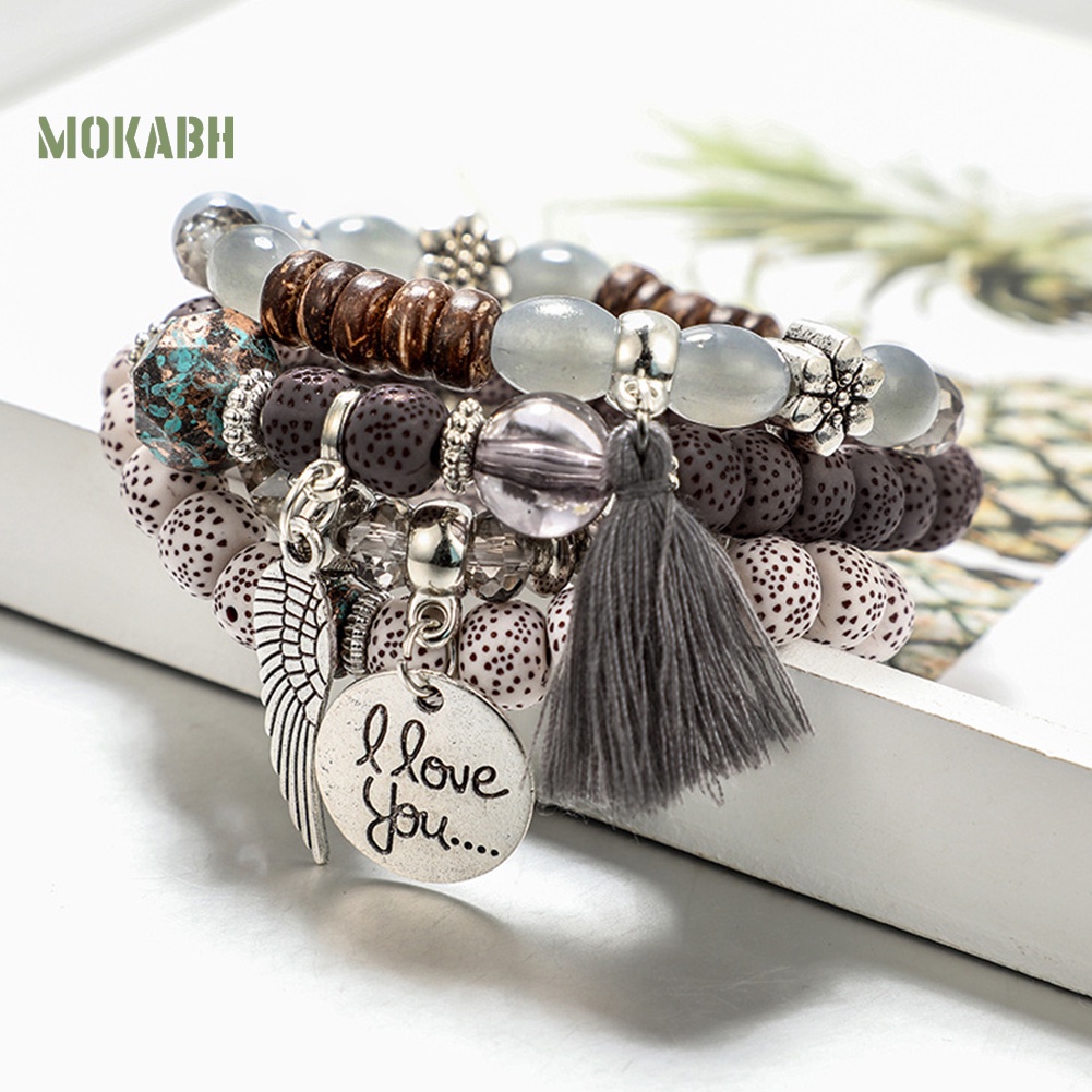 Bộ 4 Dây Chuyền Dạng Tua Rua Họa Tiết Theo Phong Cách Bohemian