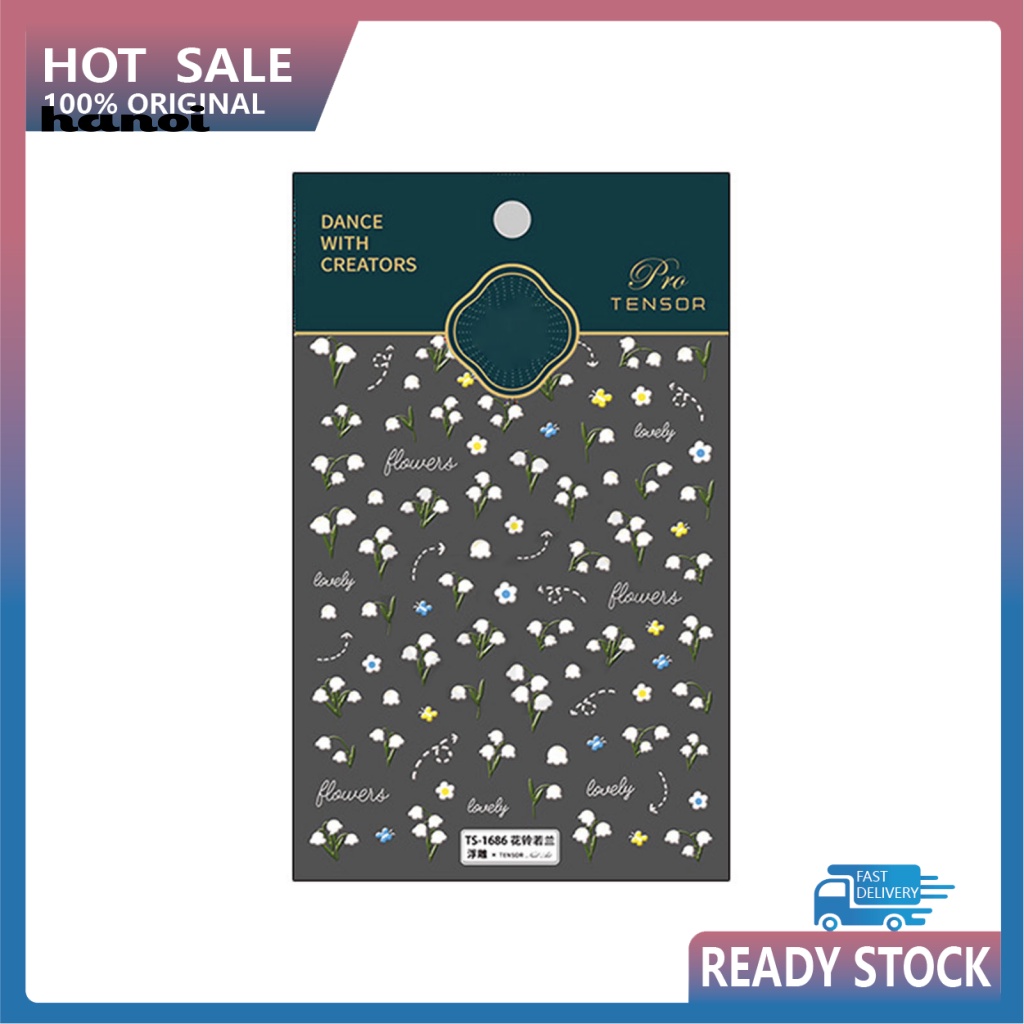 Miếng Dán Trang Trí Móng Tay 5D Tự Dính Không Phai Màu Chống Rơi Cho Nữ