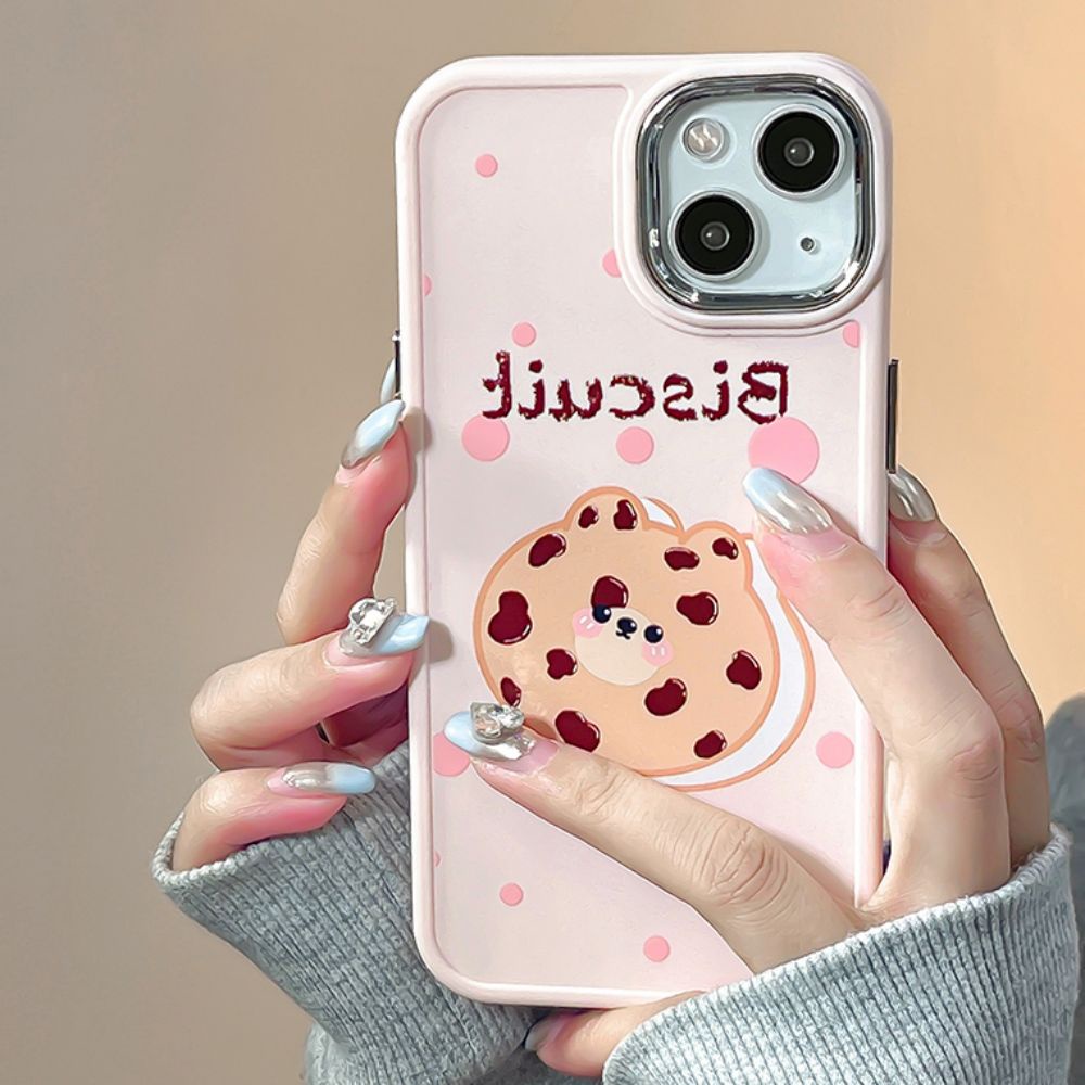Ốp Điện Thoại TPU Mềm Chống Sốc Mạ Điện In Hình Gấu Bánh Donut Cho IPhone 11 14 13 12 Pro Max