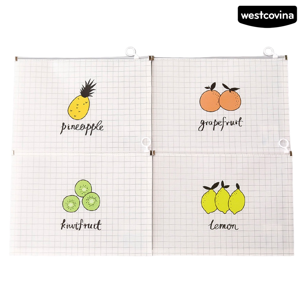 [WSTN] [WSTN]✎Set 4 Túi Đựng Tài Liệu Trong Suốt Chống Ẩm Sức Chứa Lớn Có Khóa Kéo