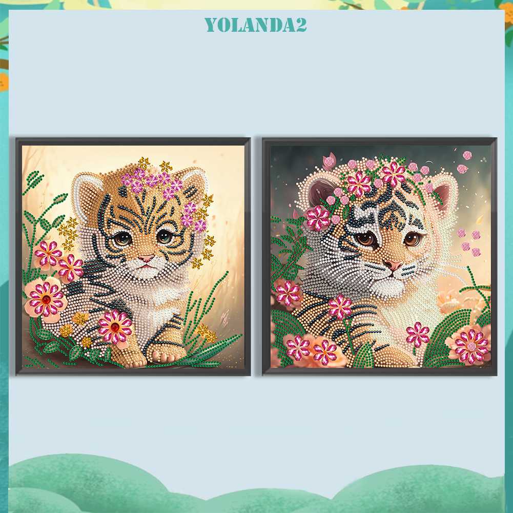 Tranh Đính Đá Hình Chú Hổ 5D Nghệ Thuật Tự Làm Thủ Công Treo Trang Trí Nội Thất