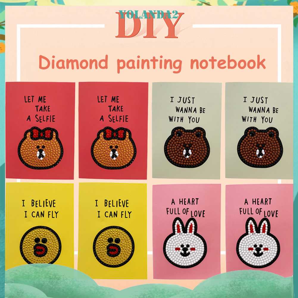 Set 8 Tấm Sổ Tay Phác Thảo Đính Đá DIY Sáng Tạo Đẹp Mắt