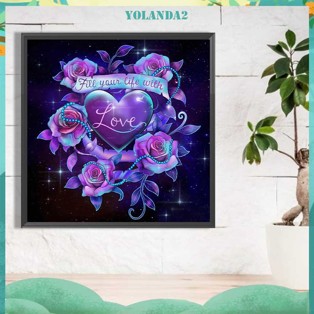 Tranh Đính Đá Kim Cương Toàn Bộ 5D DIY Hình Vẽ Hoa Hồng