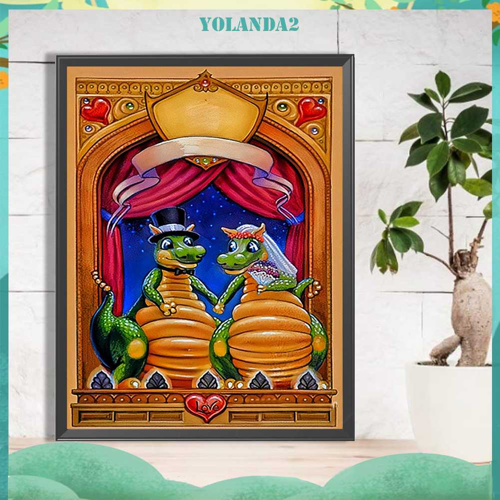 Tranh Đính Đá Kim Cương Toàn Bộ 5D DIY Hình Vẽ Khủng Long