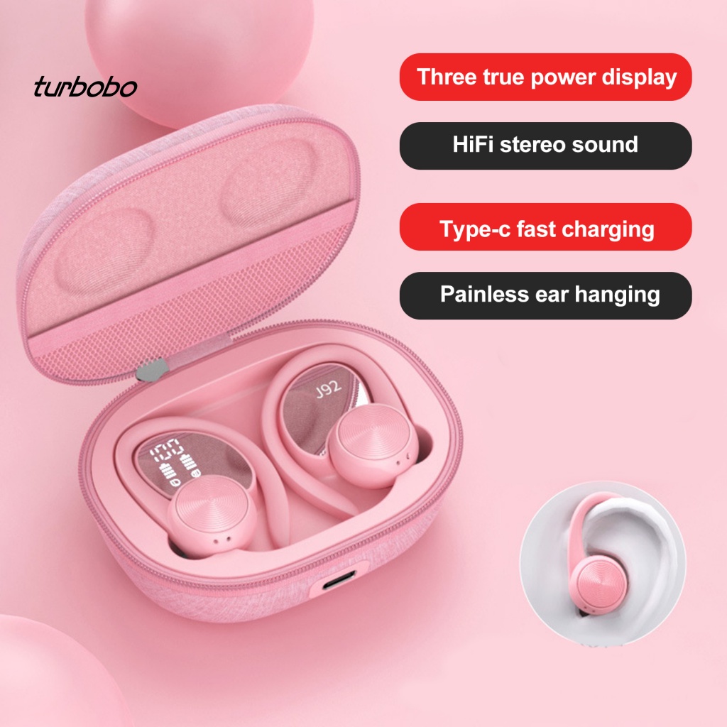 Set 1 Cặp Tai Nghe Bluetooth 5.0 Không Dây Cảm Ứng Vân Tay Màn Hình LED Điện Tử