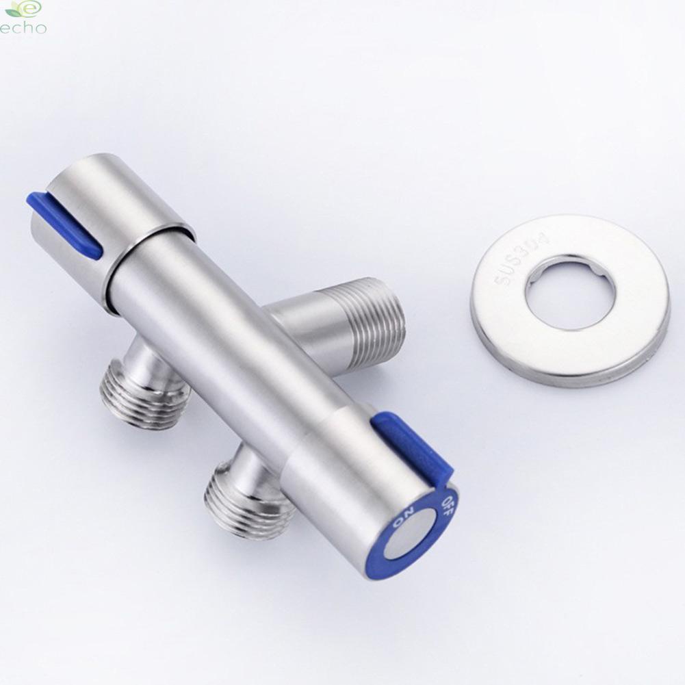 Van Vòi Nước Bằng Thép Không Gỉ Hình Tam Giác Có Tay Cầm Đôi Cho Nhà Tắm