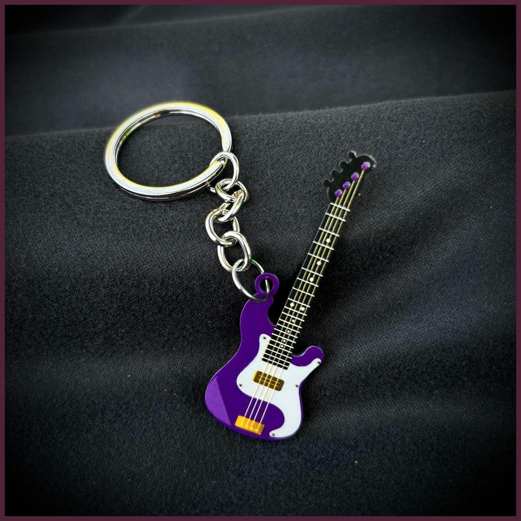 Móc Khóa Hình Cây Đàn Guitar Bằng Thép Không Gỉ