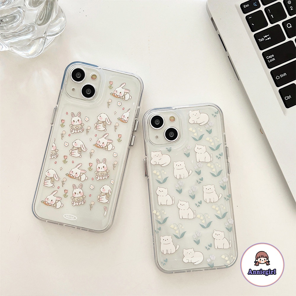 Ốp Điện Thoại TPU Mềm Họa Tiết Thỏ Và Hoa Mùa Hè Cho IPhone 11 14 Pro Max 13 Pro Max 12 IPhone X XS XR 7 8 Plus