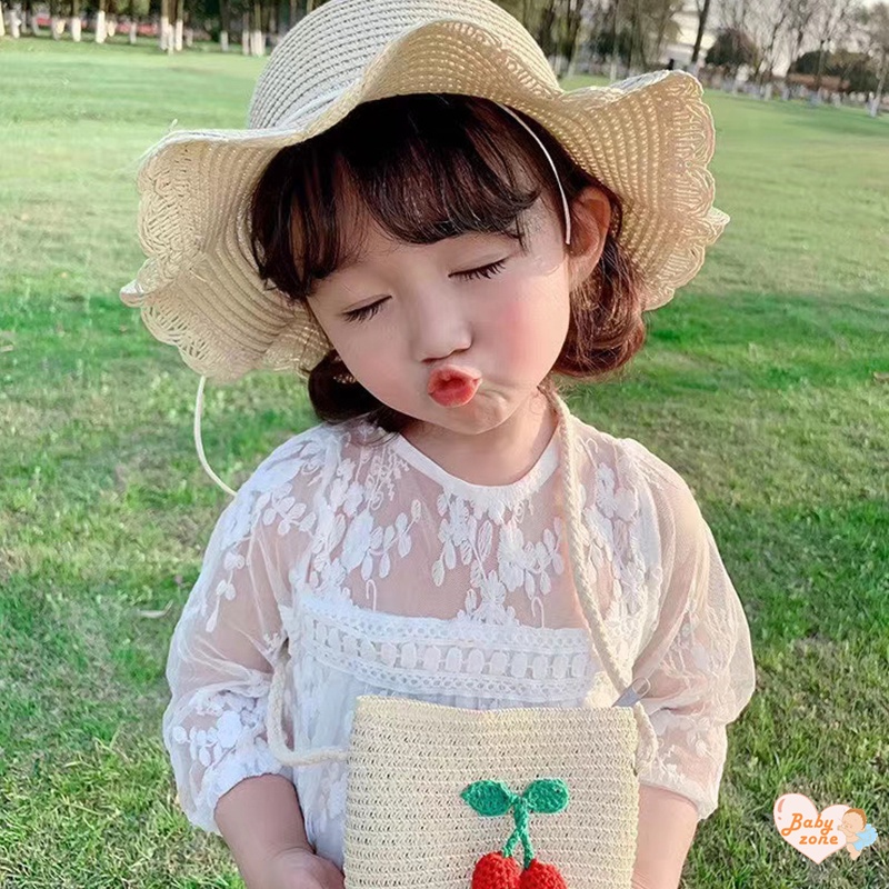 Túi cói Đan Lát Hình Trái Cây + Mũ Xinh Xắn Cho Bé