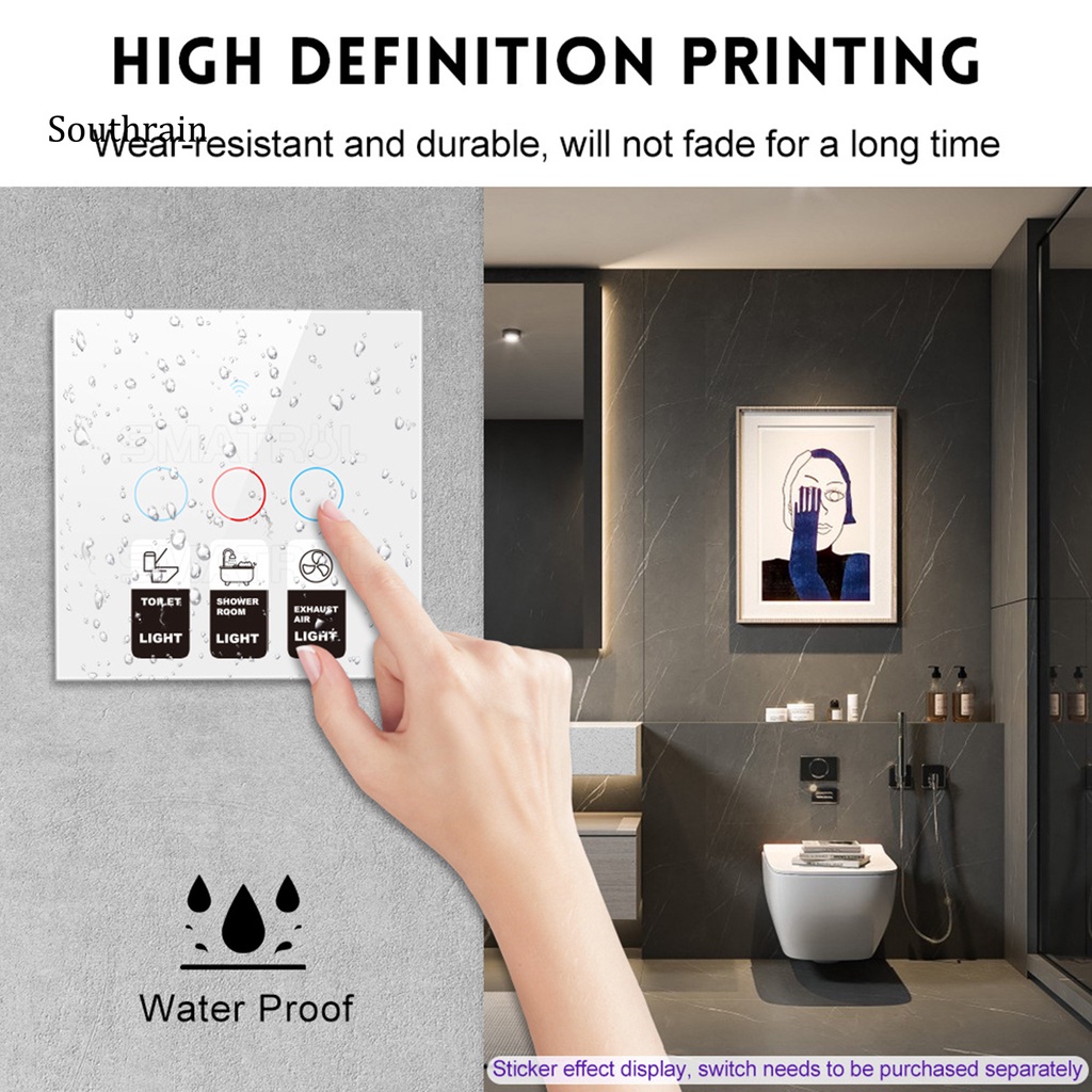 1 Tấm Nhãn Dán Biểu Tượng Tiếng Anh Tự Dính Trong Suốt Có Thể Tháo Rời Không Để Lại Dấu Vết Cho Nhà Tắm