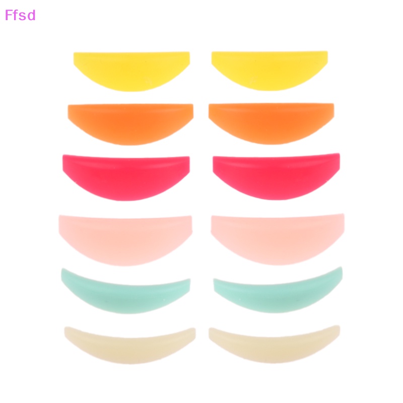 Bộ 6 Cặp Đệm Silicone Uốn Cong Lông Mi Nhiều Màu Có Thể Tái Sử Dụng