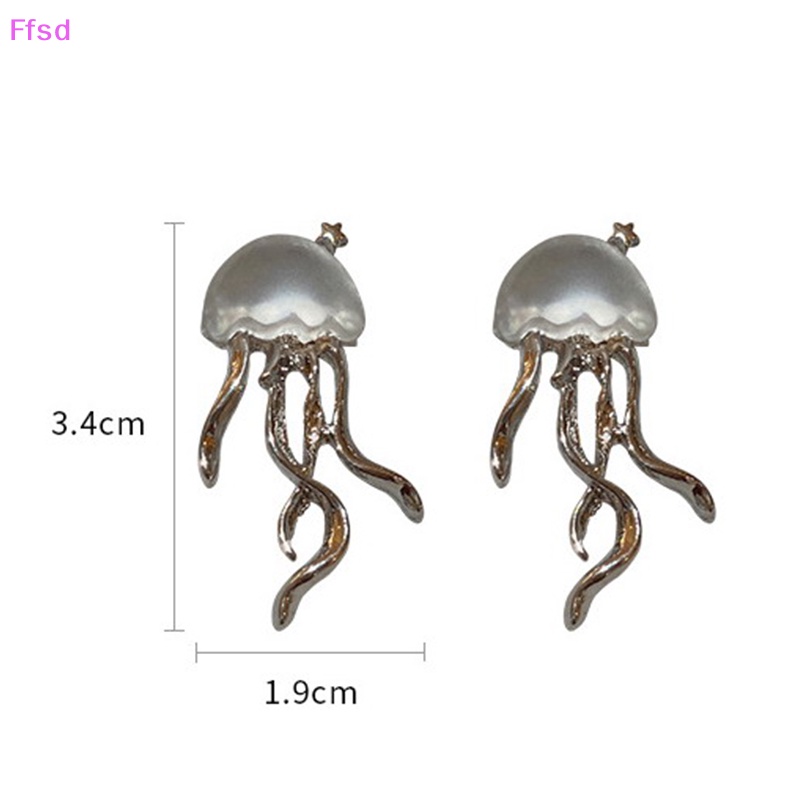 1 Đôi Bông Tai Hình Sứa Thạch Pha Lê Trong Suốt Phong Cách Hàn Quốc Thời Trang Cho Nữ