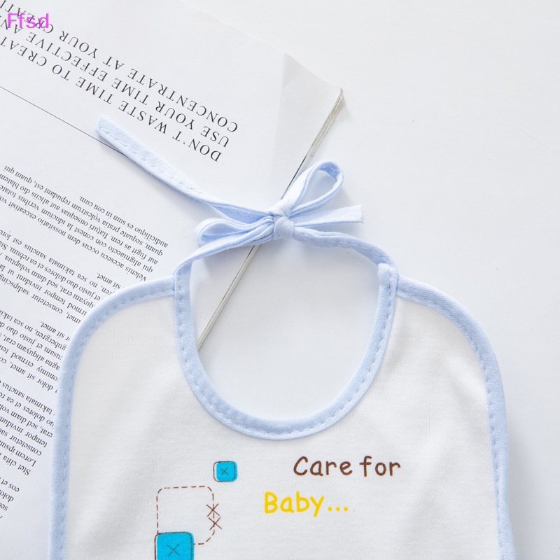 Yếm Ăn Cotton Hai Lớp Chống Thấm Nước Hình Voi Cho Bé {Ffsd}