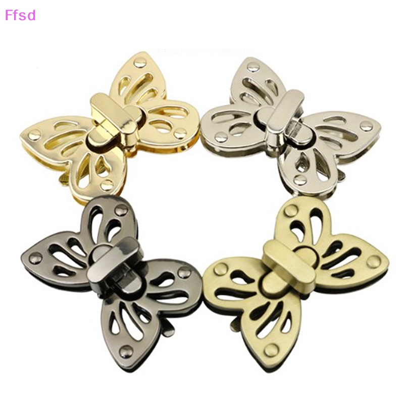 {Ffsd} Khóa Túi Xách Da Thủ Công Khóa Xoắn Hình Bướm Cho Nữ * Bán Chạy