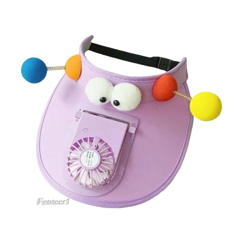 [Fenteer1] Mũ Chống Nắng Kèm Quạt Mini Trọng Lượng Nhẹ Cho Nam Và Nữ