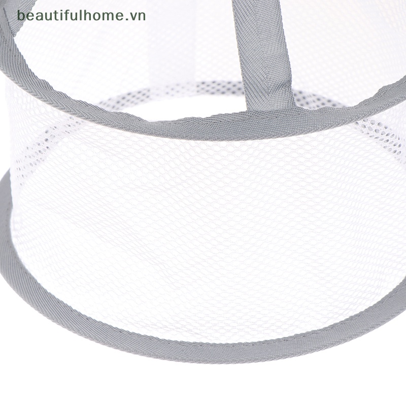 Giỏ Lưới Phơi Khô Cọ Trang Điểm Có Móc Treo Tiện Dụng