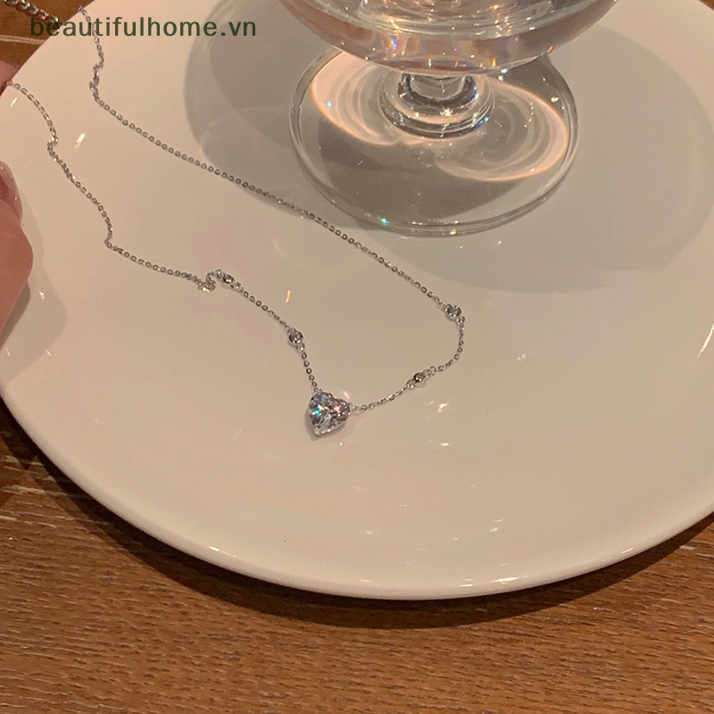Vòng cổ Mặt Trái Tim Đính Đá Zircon Thời Trang Cho Nữ