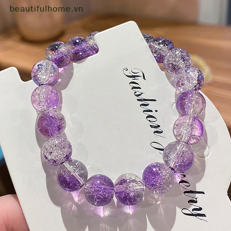 [beautifulhome] Vòng Tay Chuỗi Hạt Pha Lê Tròn Mặt Kính Co Giãn Làm Đẹp Cho Nữ [beauty]