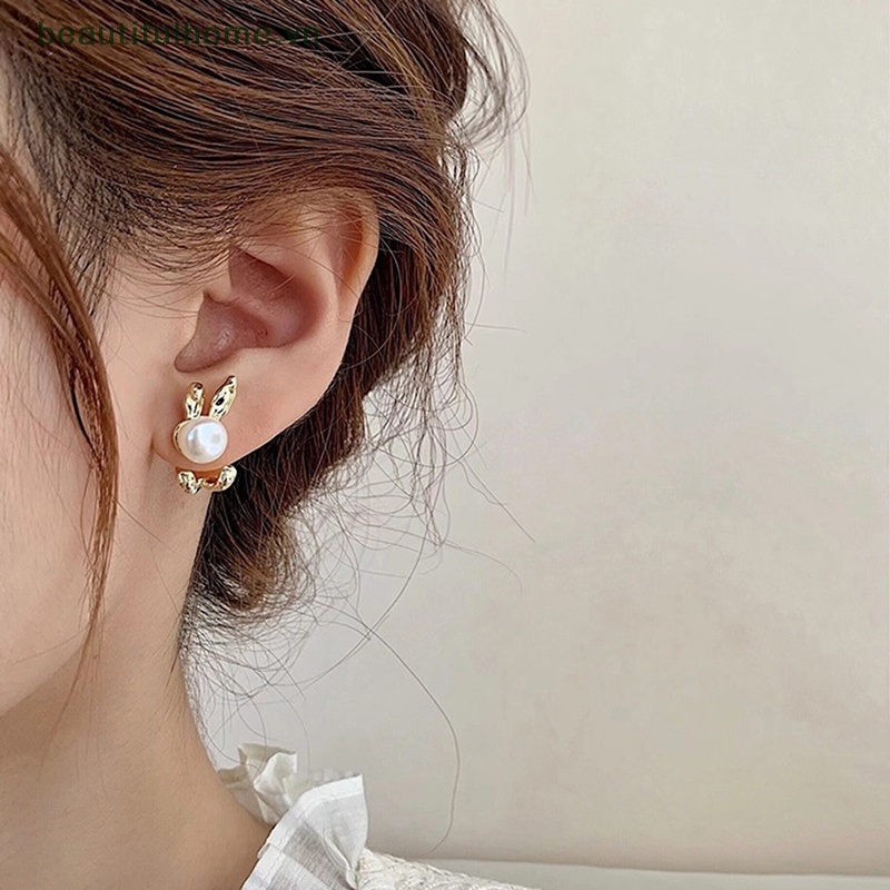 Bông Tai Hình Thỏ Đính Ngọc Trai Thời Trang Dành Cho Nữ