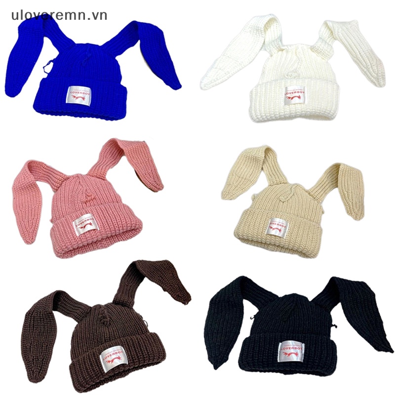 Mũ Len Beanie Tai Thỏ Dài Giữ Ấm Thời Trang Unisex