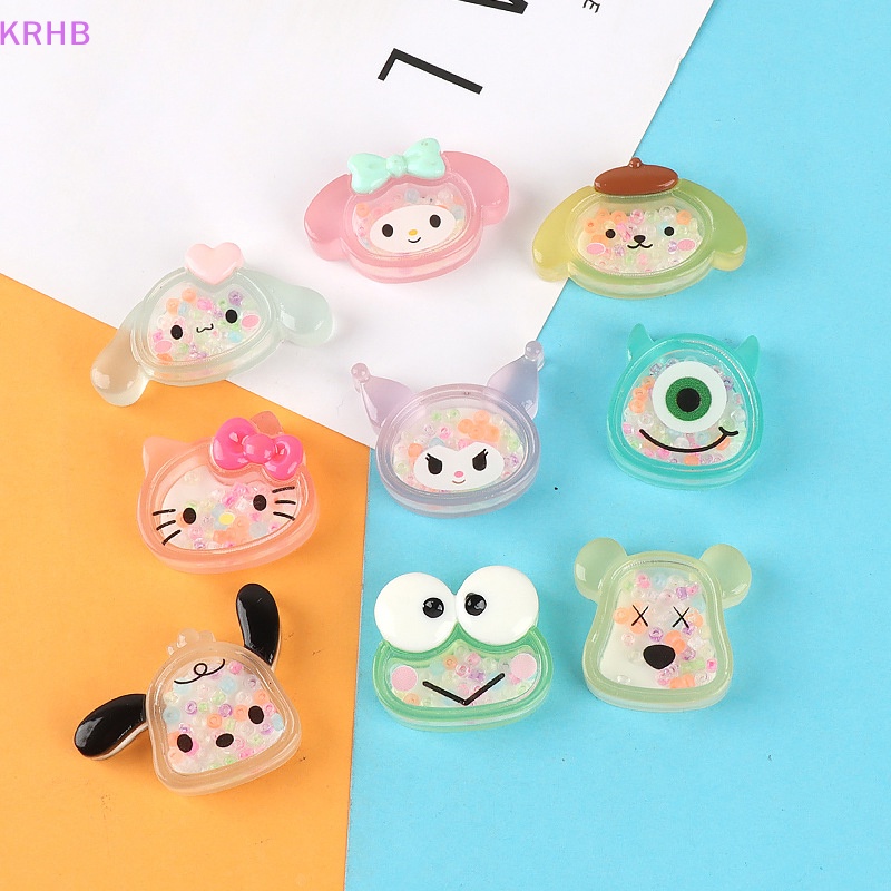 Set 6 Miếng Dán Dạ Quang Dùng Để Trang Trí Ốp Điện Thoại Hình Cây Kem Sanrio Độc Đáo Mới