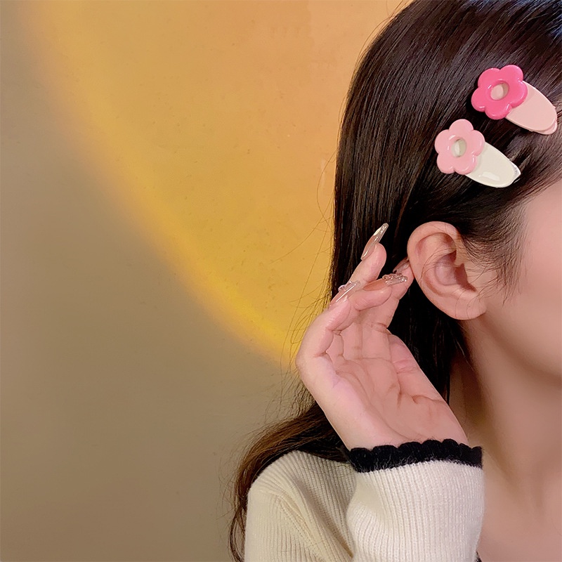 Kẹp Tóc Hình Hoa Màu Hồng Dễ Thương Thời Trang Mùa Hè 2023