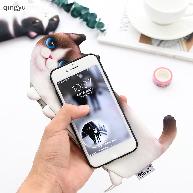 Túi Đựng Bút Chì Mềm Hình Mèo 3D Dễ Thương